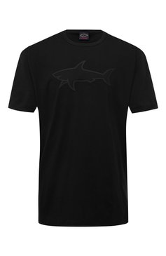 Мужская хлопковая футболка PAUL&SHARK черного цвета, арт. 22411072/3XL-6XL | Фото 1 (Рукава: Короткие; Принт: С принтом; Длина (для топов): Удлиненные; Материал внешний: Хлопок; Стили: Кэжуэл; Размерность: Маломерит; Материал сплава: Проставлено; Драгоценные камни: Проставлено)