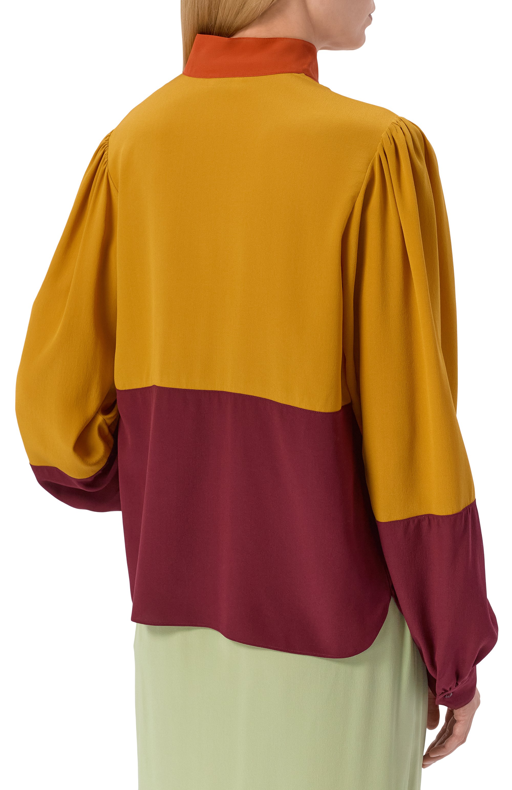 Шелковая блузка SAINT LAURENT, арт. 857185/Y100W, фото 4