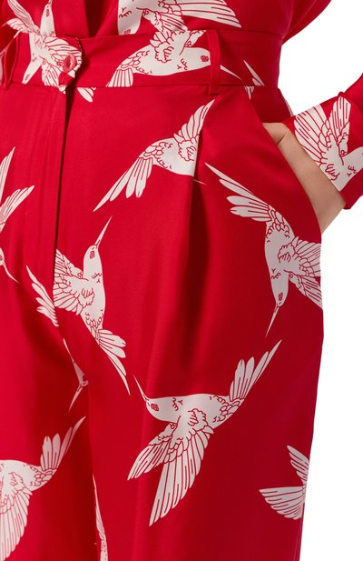 Шелковые брюки OLOLOL красного цвета по цене 45000 руб., арт. OLP066/6010.COLIBRI600, фото 5 Шелковые брюки OLOLOL, арт. OLP066/6010.COLIBRI600, фото 5