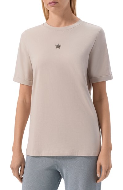 Хлопковая футболка LORENA ANTONIAZZI, арт. TS24/9999, фото 3