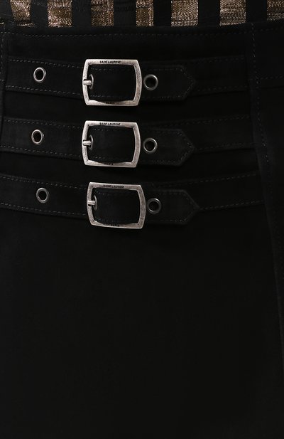Кожаная юбка SAINT LAURENT черного цвета по цене 256000 руб., арт. 580791/YC2RK, фото 5 Кожаная юбка SAINT LAURENT, арт. 580791/YC2RK, фото 5