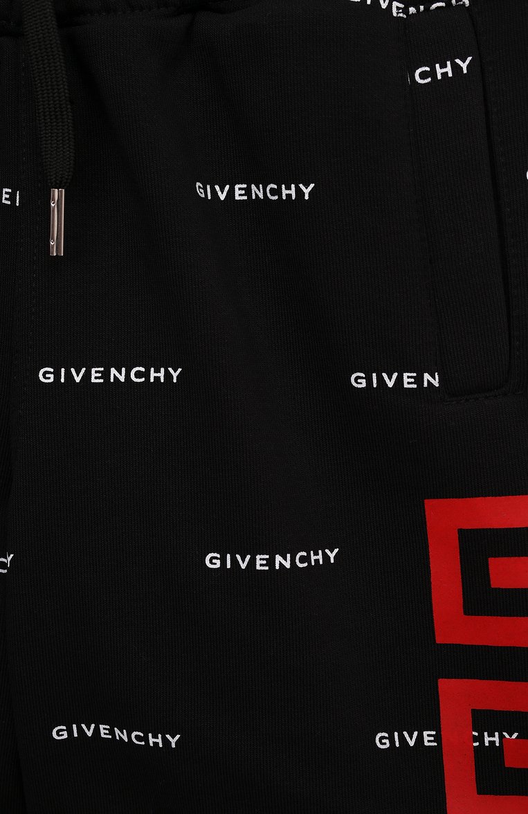 Детские хлопковые шорты GIVENCHY черного цвета, арт. H30142/6A-12A | Фото 3 (Материал внешний: Хлопок; Материал сплава: Проставлено; Нос: Не проставлено; Случай: Повседневный; Ростовка одежда: 5 лет | 110 см, 7 лет | 122 см, 10 - 11 лет | 140 - 146см, 12 лет | 152 см)