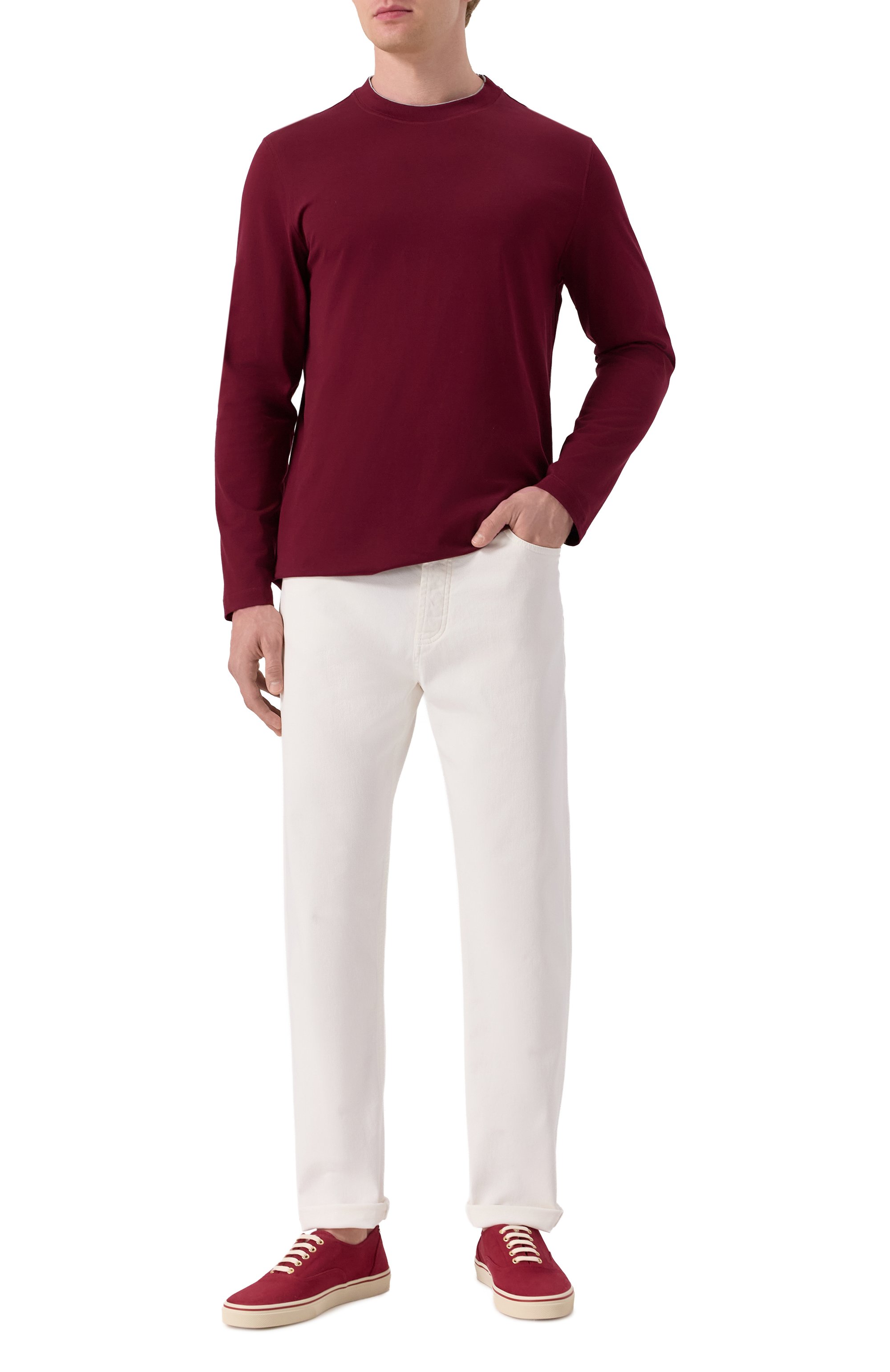 Хлопковый лонгслив BRUNELLO CUCINELLI, арт. M0B137433, фото 2