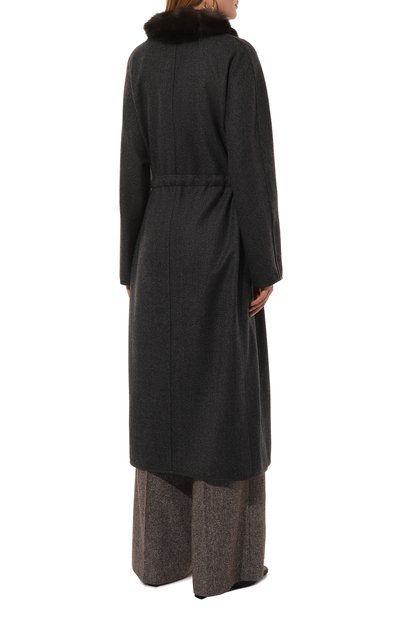 Кашемировое пальто с отделкой из меха соболя SABLEFUR, арт. 72213-SB-10, фото 4