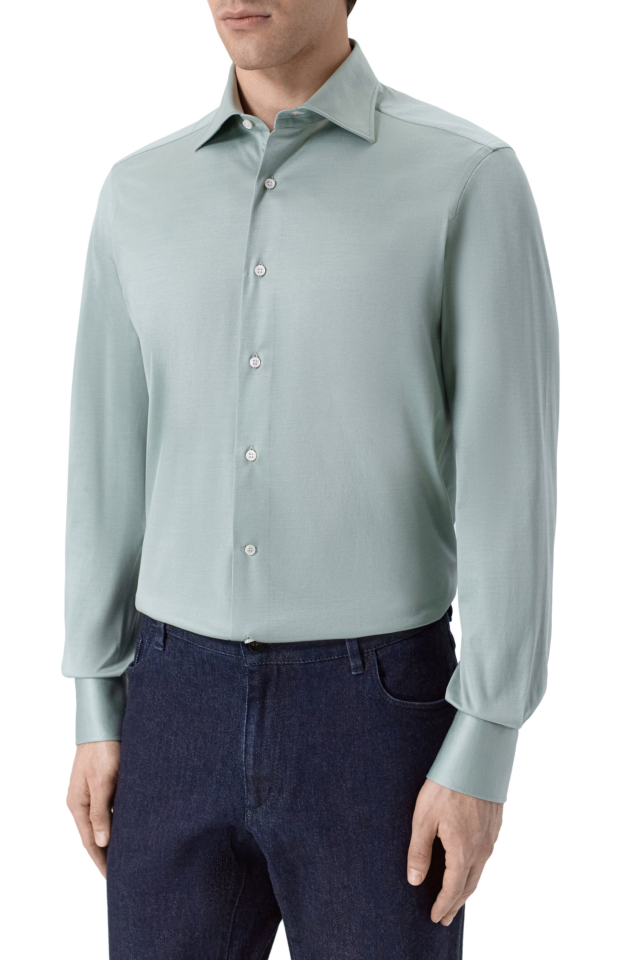 Хлопковая сорочка MVST, арт. SLIM/GABRIELLE/R0UND/1628-JERSEY (INTERL0CK), фото 3