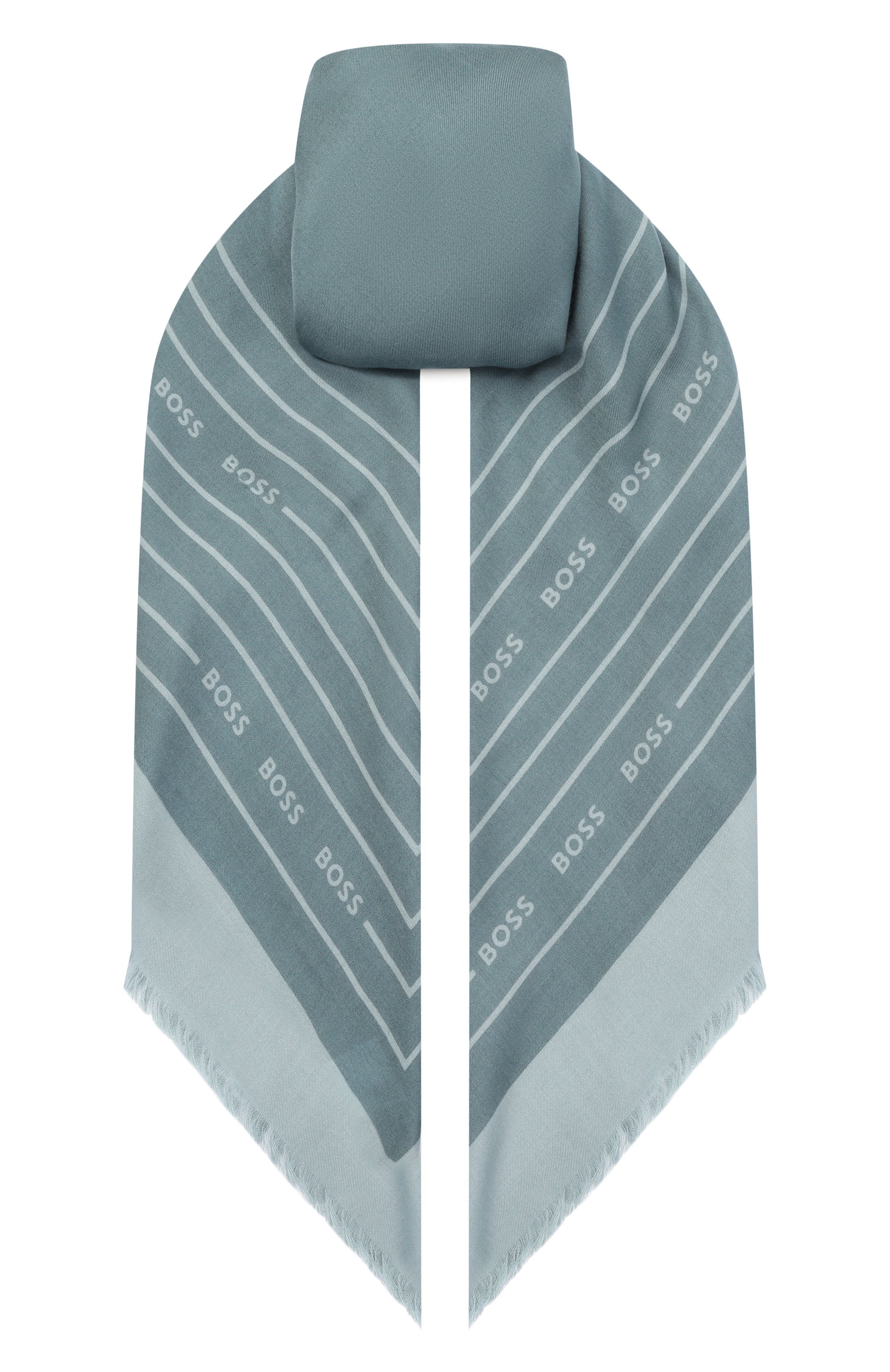 Шаль BOSS бирюзового цвета по цене 9740 руб., арт. 50521800, фото 1 Шаль BOSS, арт. 50521800, фото 1