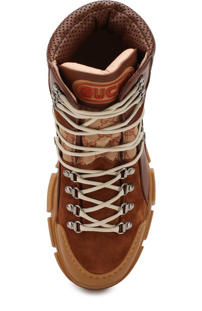 Кожаные кроссовки flashtrek GUCCI темно-бежевого цвета по цене 99500 руб., арт. 521679/0P310, фото 5 Кожаные кроссовки flashtrek GUCCI, арт. 521679/0P310, фото 5