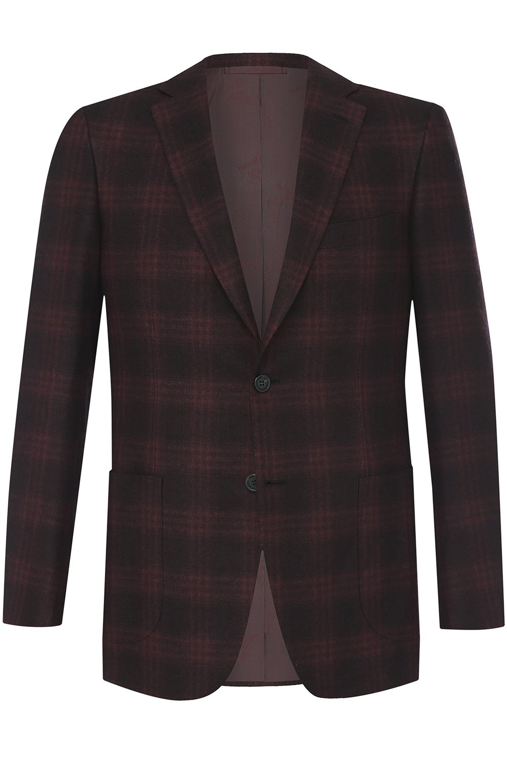 Однобортный пиджак из смеси шерсти и кашемира BRIONI бордового цвета по цене 526000 руб., арт. RG00/0630P/BRUNIC0/2, фото 1 Однобортный пиджак из смеси шерсти и кашемира BRIONI, арт. RG00/0630P/BRUNIC0/2, фото 1