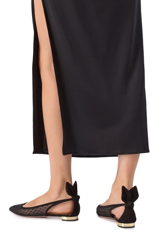 Балетки Bow Tie Aquazzura DNNFLAA0/FMS Чёрный  DNNFLAA0/FMS Фото 2