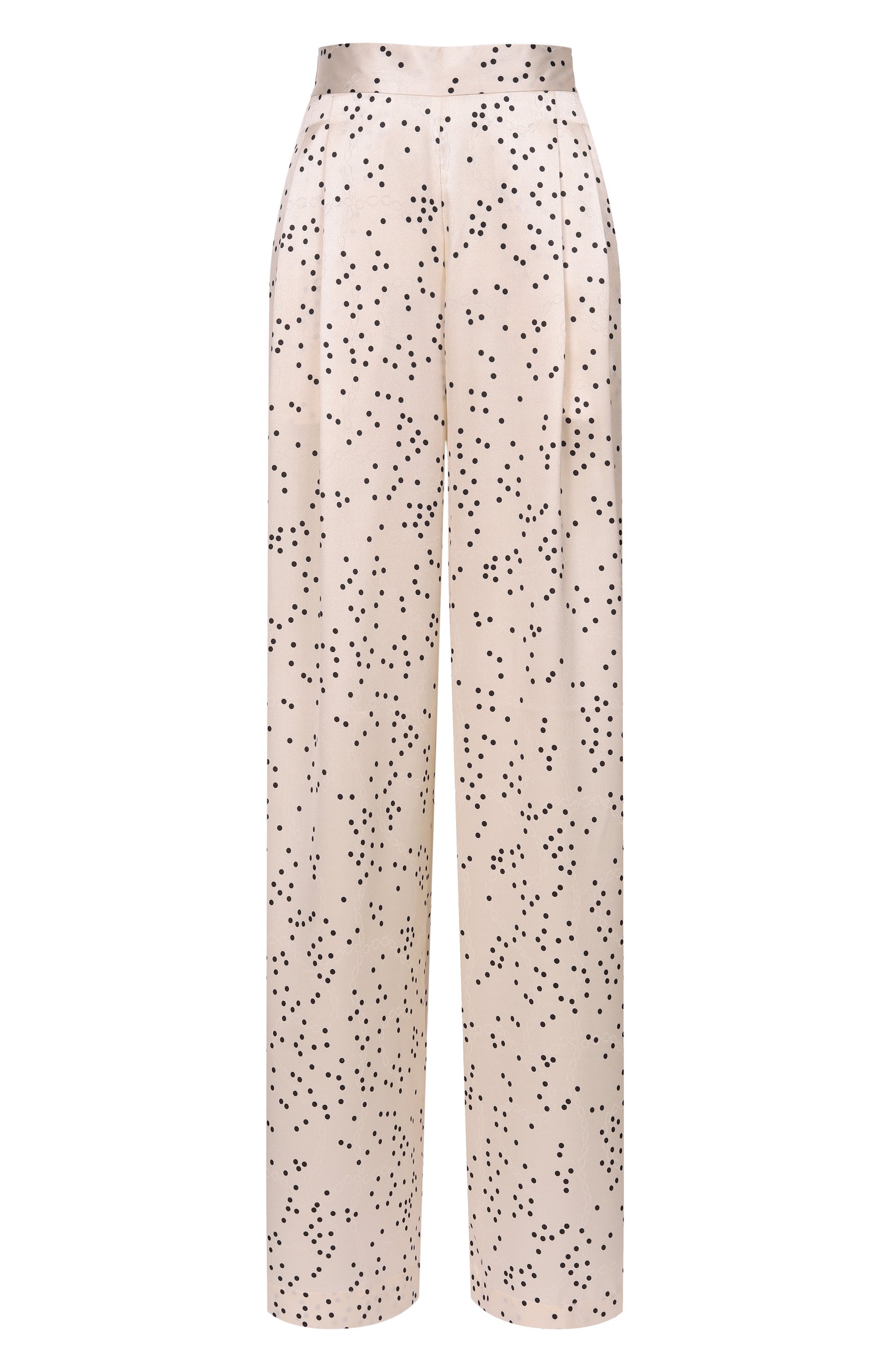 Атласные брюки SEVEN LAB молочного цвета по цене 21000 руб., арт. SPY.08.706.357, фото 1 Атласные брюки SEVEN LAB, арт. SPY.08.706.357, фото 1