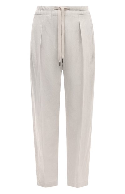 Женские брюки из хлопка и льна BRUNELLO CUCINELLI, арт. MH561B1311