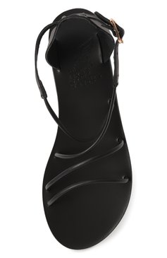 Женские кожаные сандалии meloivia ANCIENT GREEK SANDALS черного цвета, арт. MEL0IVIA/PLATINUM | Фото 6 (Драгоценные камни: Проставлено; Подошва: Плоская; Материал сплава: Проставлено; Каблук высота: Низкий; Материал внешний: Натуральная кожа)