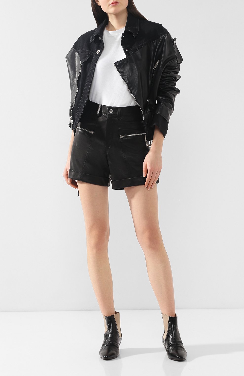 Кожаные шорты ISABEL MARANT, арт. SH0216-19P003I/CEDAR, фото 2