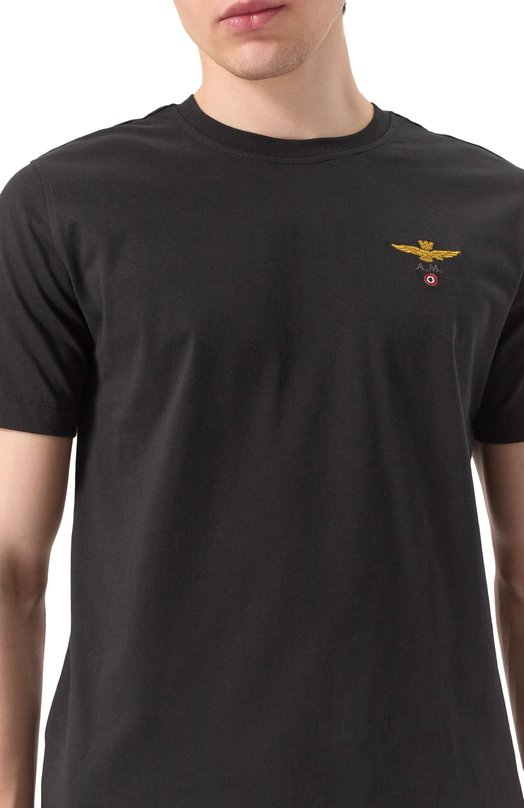 Хлопковая футболка Aeronautica Militare 241/TS1580J372 Чёрный  241/TS1580J372 Фото 5