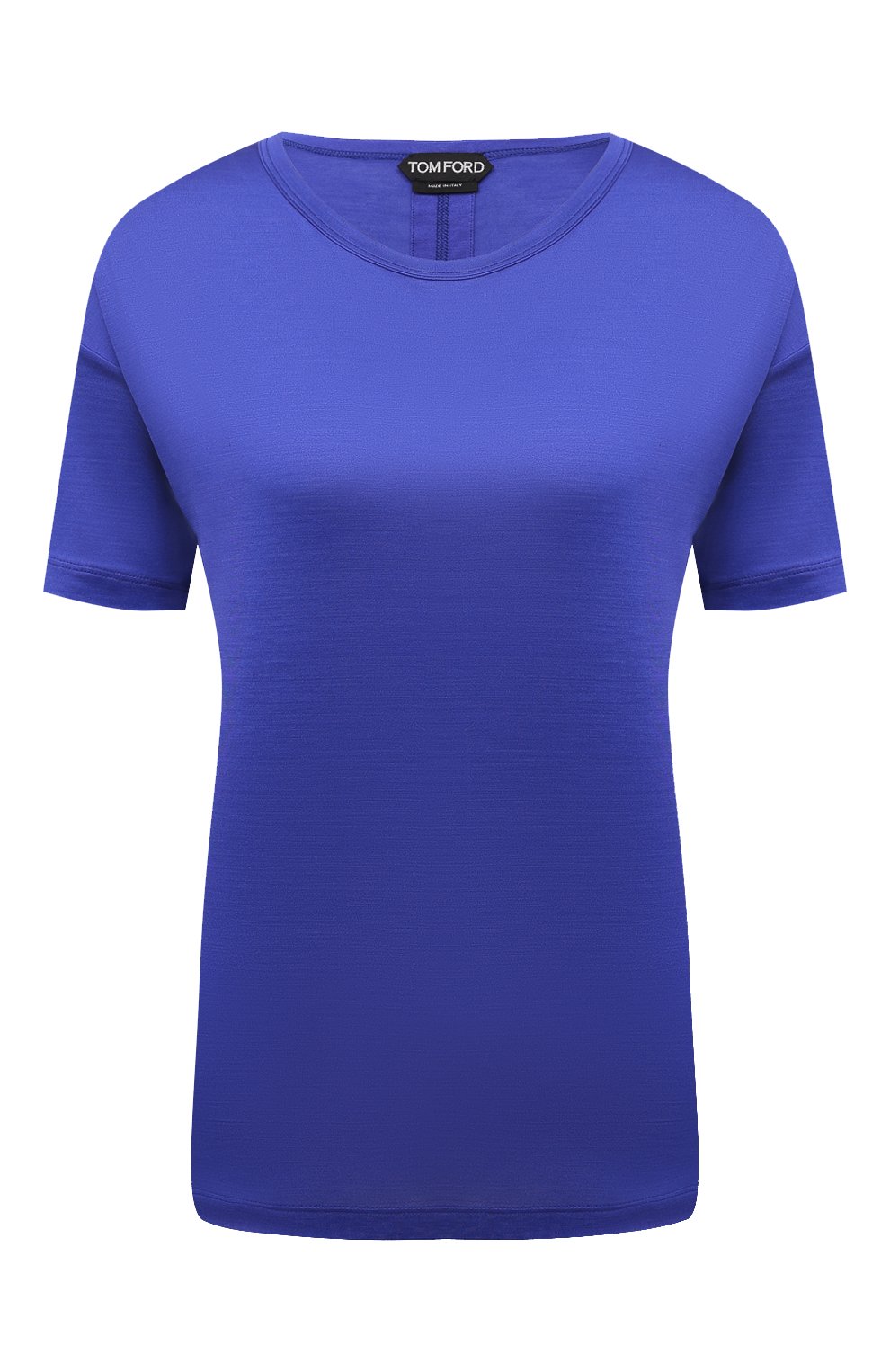 Шелковая футболка TOM FORD синего цвета по цене 92850 руб., арт. TSJ383-FAX835, фото 1 Шелковая футболка TOM FORD, арт. TSJ383-FAX835, фото 1