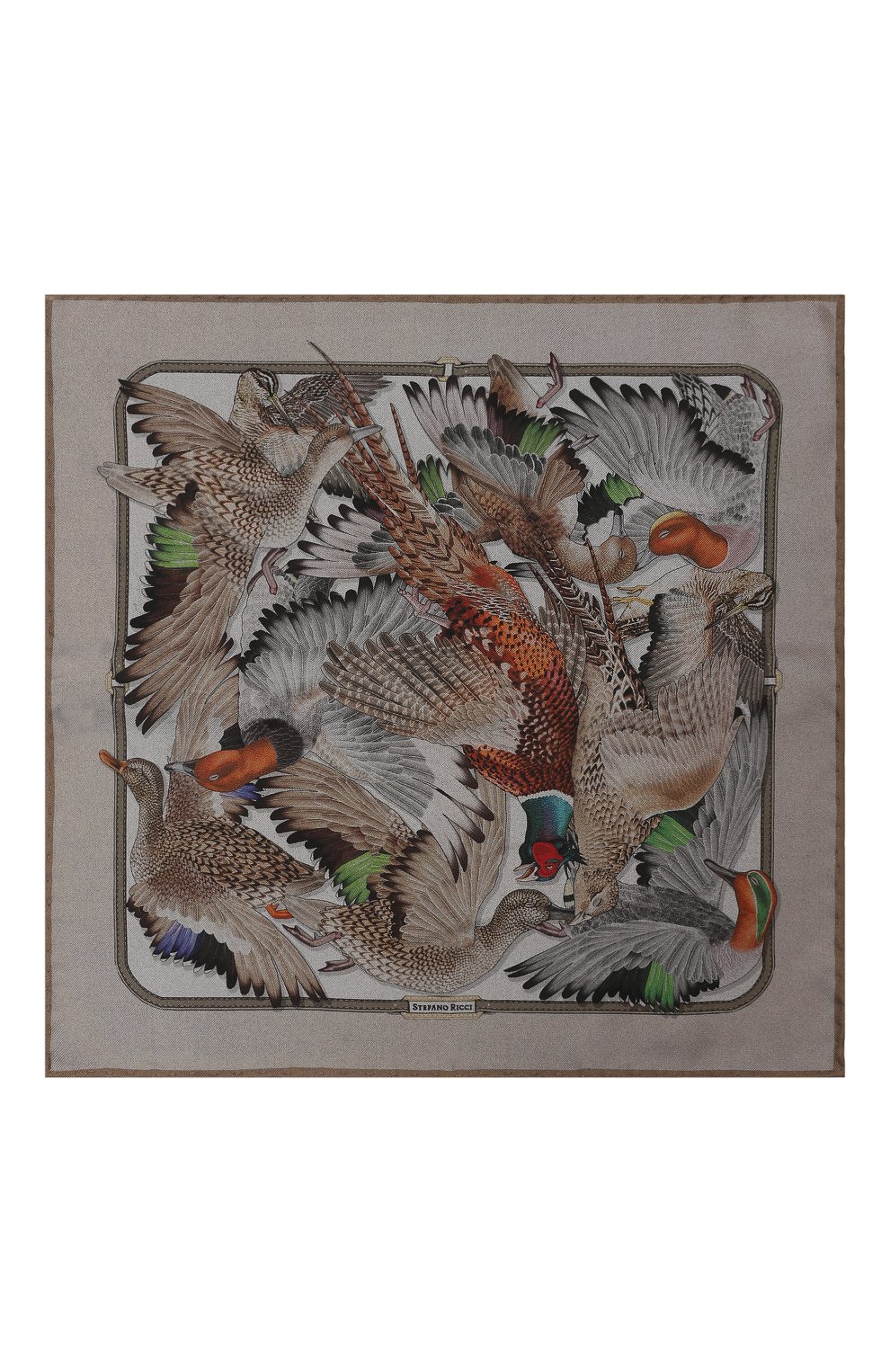 Шелковый платок STEFANO RICCI серого цвета по цене 24800 руб., арт. FZSR14/13709, фото 3 Шелковый платок STEFANO RICCI, арт. FZSR14/13709, фото 3