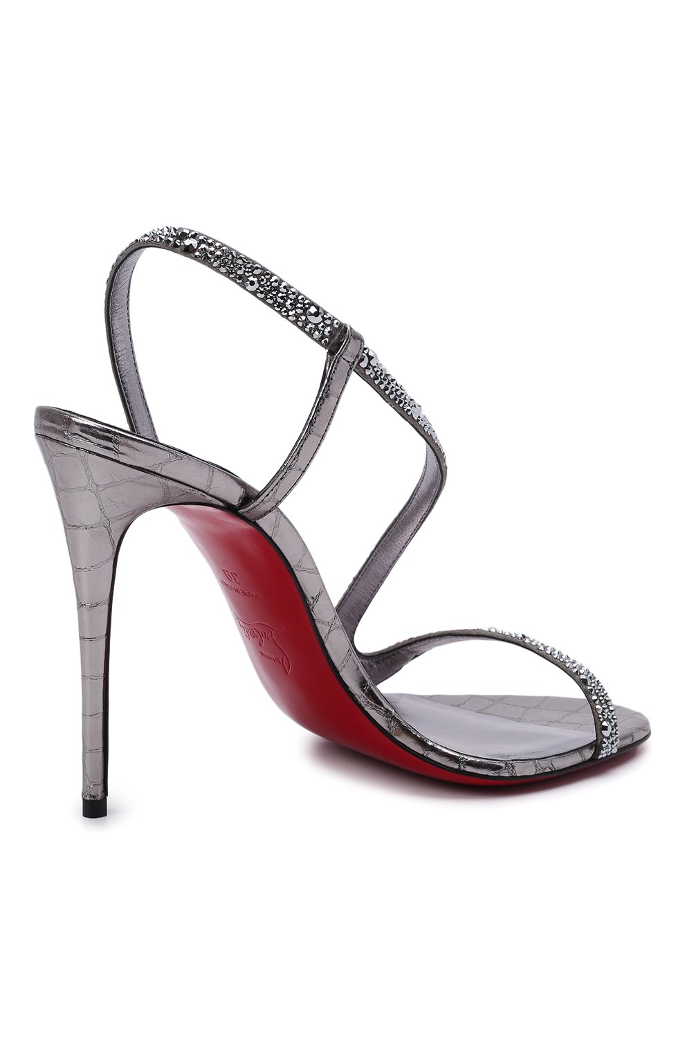 Кожаные босоножки rosalie strass 100 CHRISTIAN LOUBOUTIN, арт. 3210484/R0SALIE STRASS 100, фото 4