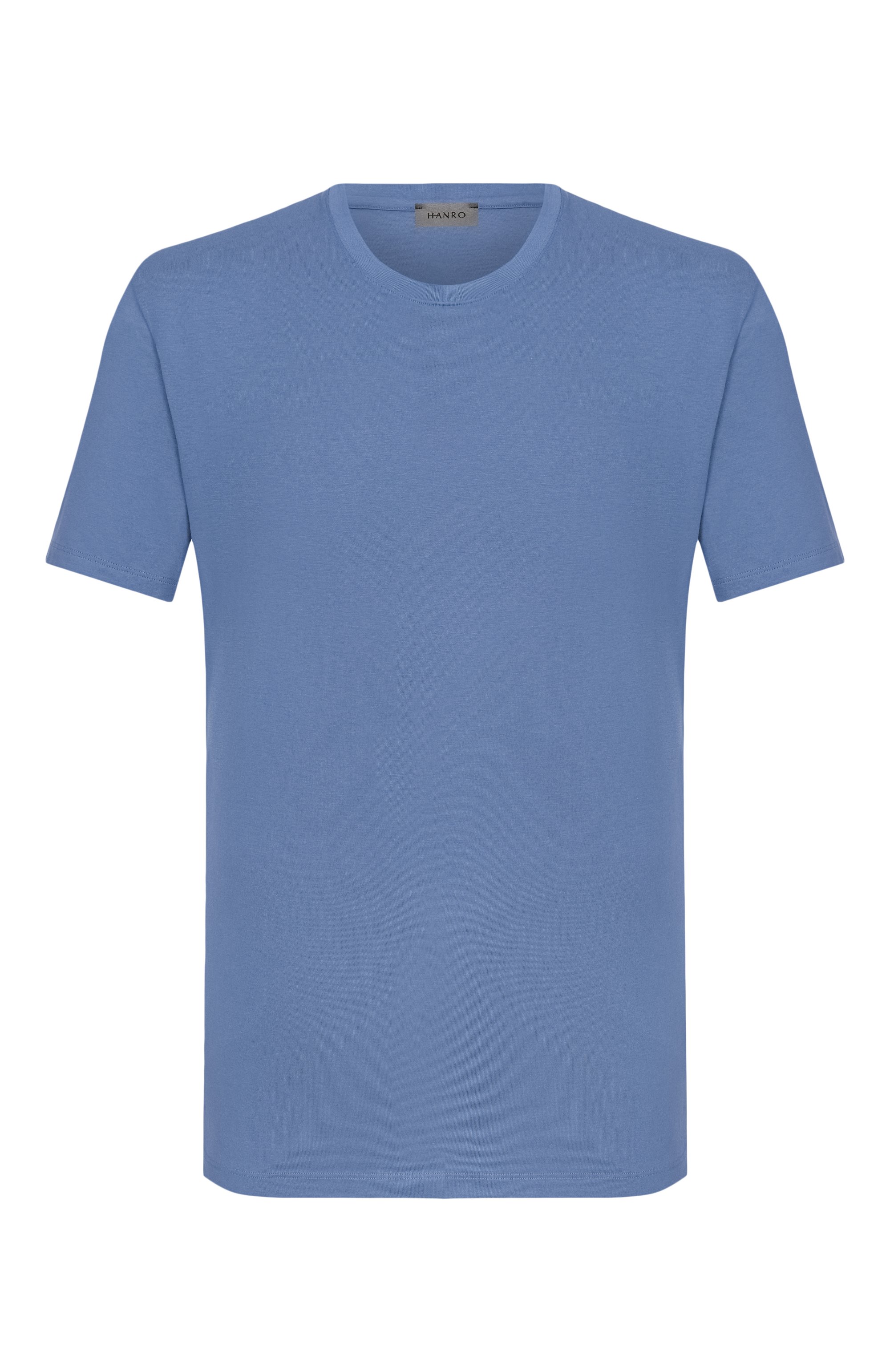 Хлопковая футболка HANRO голубого цвета по цене 9660 руб., арт. 075050., фото 1 Хлопковая футболка HANRO, арт. 075050., фото 1