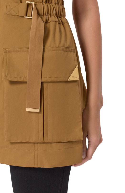 Хлопковый жилет Chloé CH25UGI10118 Бежевый  CH25UGI10118 Фото 5