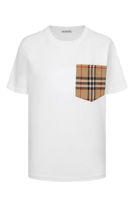 Женская хлопковая футболка BURBERRY белого цвета по цене 0 руб., арт. 8103971 | Фото 1