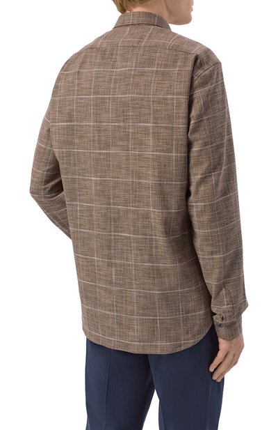 Рубашка из шерсти и шелка KITON, арт. UMCBUBAK0627G, фото 4