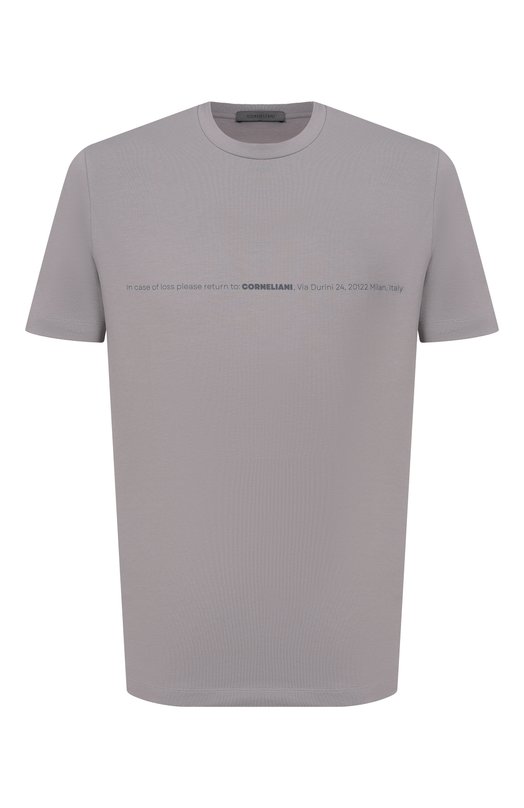 Хлопковая футболка Corneliani 27G587/2725035 Серый 27G587/2725035