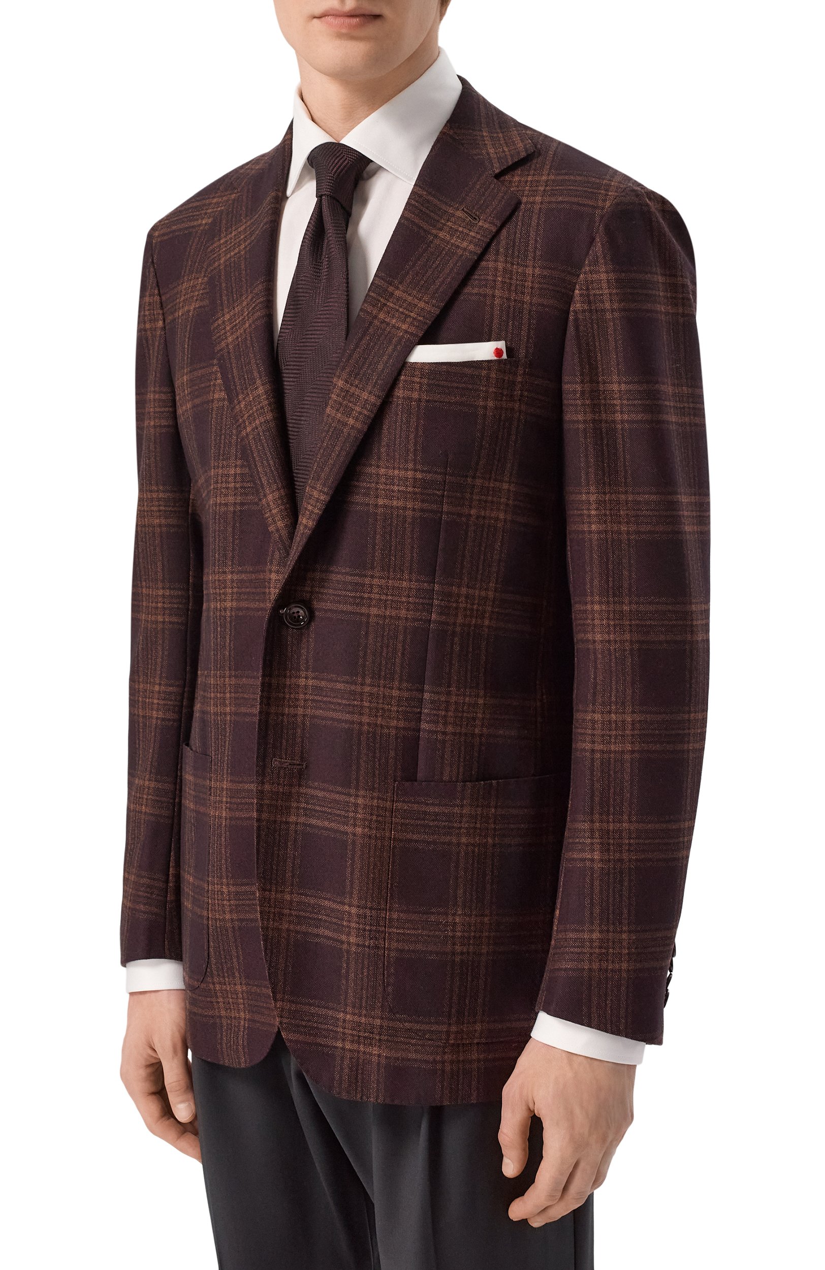 Шерстяной пиджак KITON темно-коричневого цвета по цене 747000 руб., арт. UG81K0124I, фото 3 Шерстяной пиджак KITON, арт. UG81K0124I, фото 3