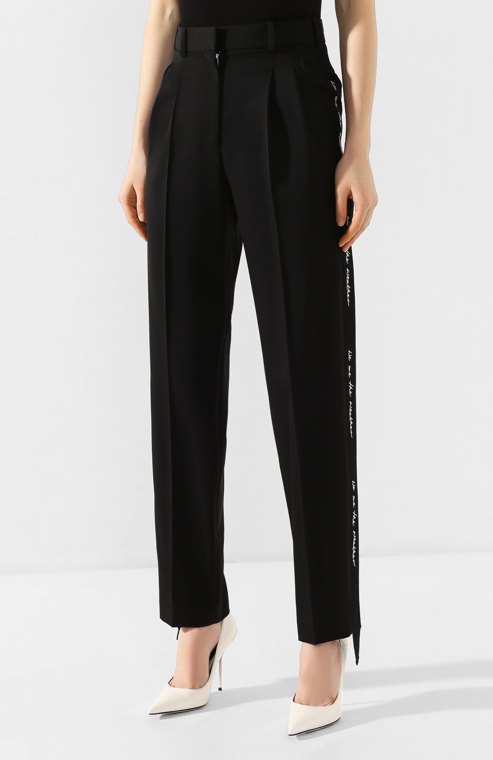 Шерстяные брюки STELLA MCCARTNEY черного цвета по цене 71900 руб., арт. 600504/SFB18, фото 3 Шерстяные брюки STELLA MCCARTNEY, арт. 600504/SFB18, фото 3