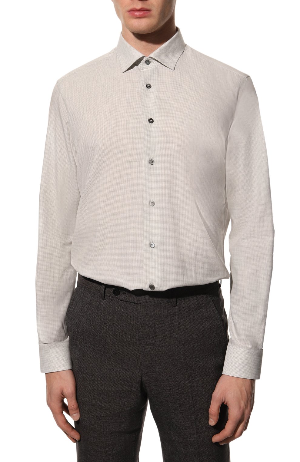 Сорочка из хлопка и кашемира ZILLI, арт. MFY-12152-369809/0001, фото 4