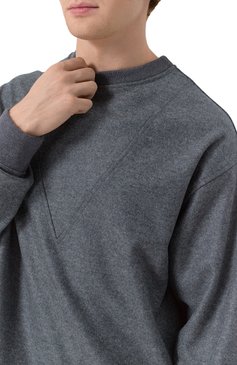 Мужской шерстяной свитшот JIL SANDER темно-серого цвета, арт. J61GU0002/J40045 | Фото 5 (Длина (для топов): Стандартные; Материал сплава: Проставлено; Рукава: Длинные; Драгоценные камни: Проставлено; Материал внешний: Шерсть; Мужское Кросс-КТ: свитшот-одежда; Принт: Без принта; Стили: Минимализм, Спорт-шик)