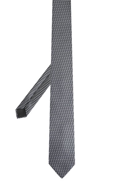 Шелковый галстук с узором LANVIN серого цвета по цене 8260 руб., арт. 2202/TIE, фото 2 Шелковый галстук с узором LANVIN, арт. 2202/TIE, фото 2