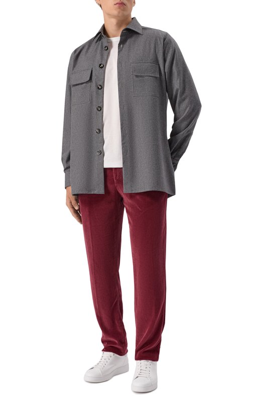 Шерстяная рубашка Kiton UMC016K0124G02 Серый  UMC016K0124G02 Фото 2