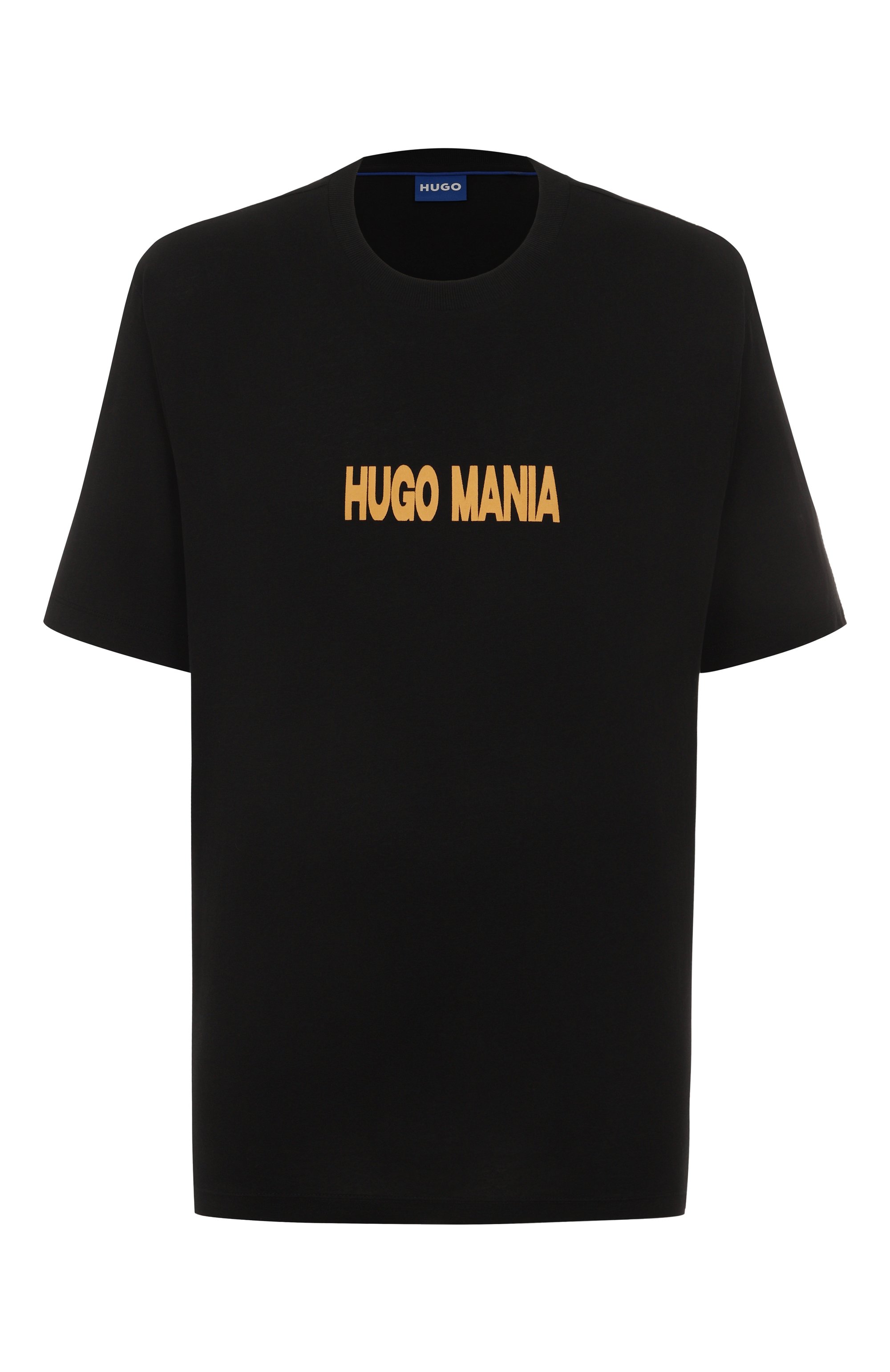 Хлопковая футболка HUGO BLUE черного цвета по цене 6995 руб., арт. 50543483, фото 1 Хлопковая футболка HUGO BLUE, арт. 50543483, фото 1