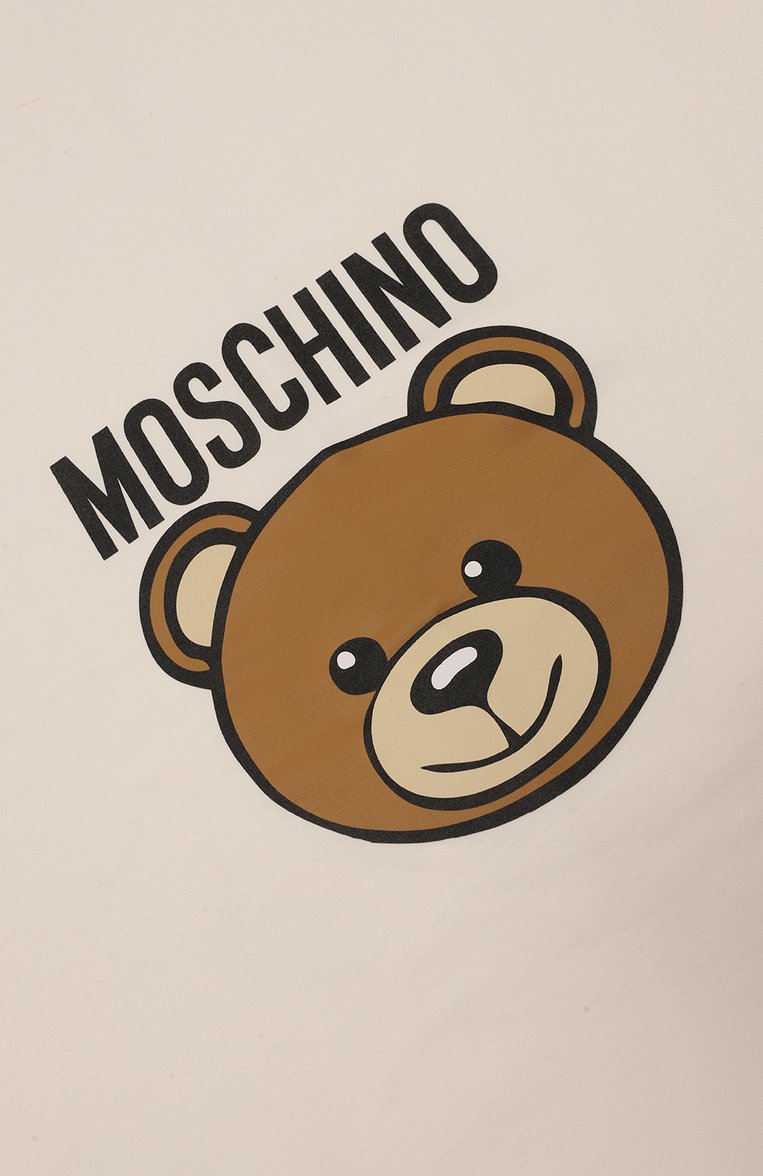 Детского хлопковое одеяло MOSCHINO кремового цвета, арт. M6B005/LCA19 | Фото 2 (Материал: Текстиль, Хлопок; Нос: Не проставлено)