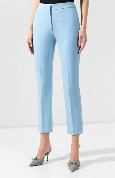 Брюки VICTORIA, VICTORIA BECKHAM голубого цвета по цене 29550 руб., арт. 2419WTR000091A, фото 3 Брюки VICTORIA, VICTORIA BECKHAM, арт. 2419WTR000091A, фото 3