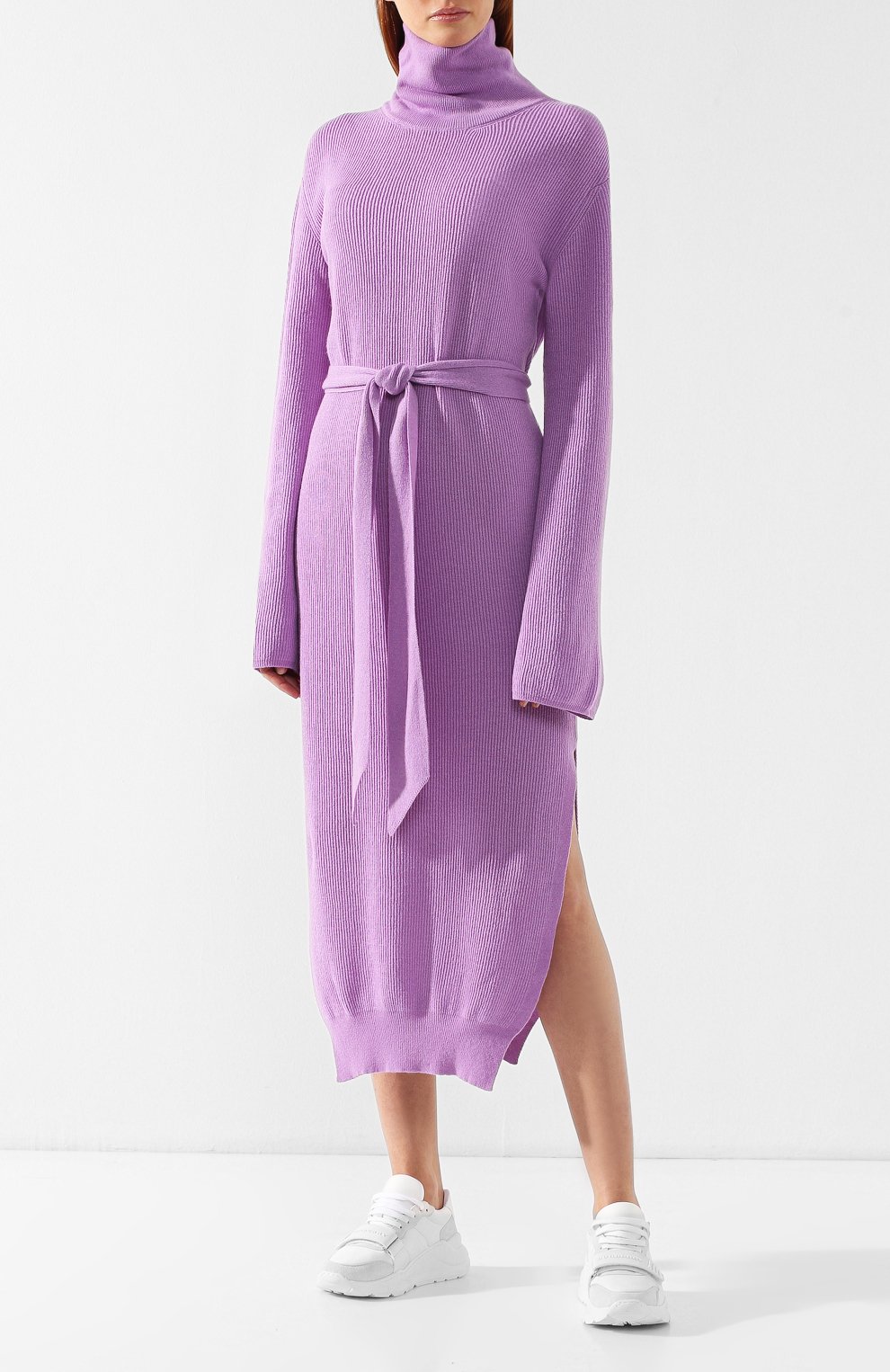 Платье с поясом NANUSHKA, арт. CANAAN_LAVENDER_CASHMERE BLEND RIB CASHMERE BLEND, фото 3
