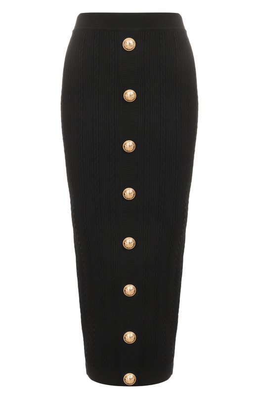 Юбка из вискозы Balmain FF1LD066/KI50 Чёрный FF1LD066/KI50