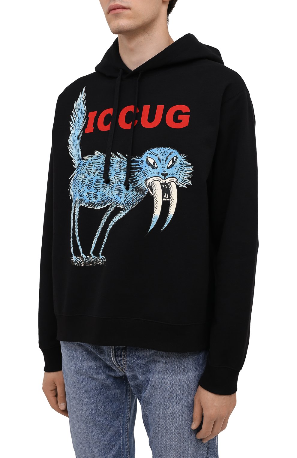 Хлопковое худи iccug gucci x freya hartas GUCCI, арт. 646953/XJDJN, фото 3