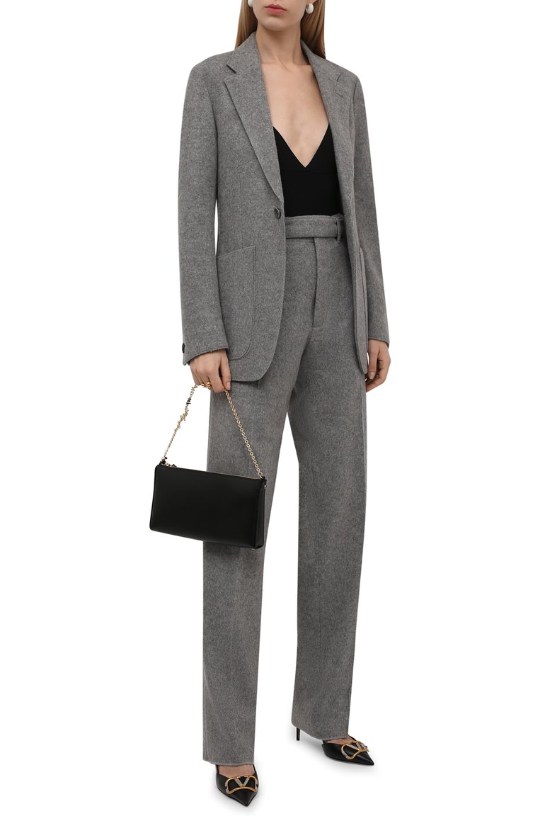 Женский жакет из кашемира и шерсти ZEGNA серого цвета, арт. 287146/1D2CN0 | Фото 2 (Рукава: Длинные; Материал подклада: Купро; Материал внешний: Кашемир, Шерсть; Длина (для топов): Удлиненные; Случай: Повседневный; 1-2-бортные: Однобортные; Женское Кросс-КТ: Жакет-одежда; Материал сплава: Проставлено; Драгоценные камни: Проставлено)