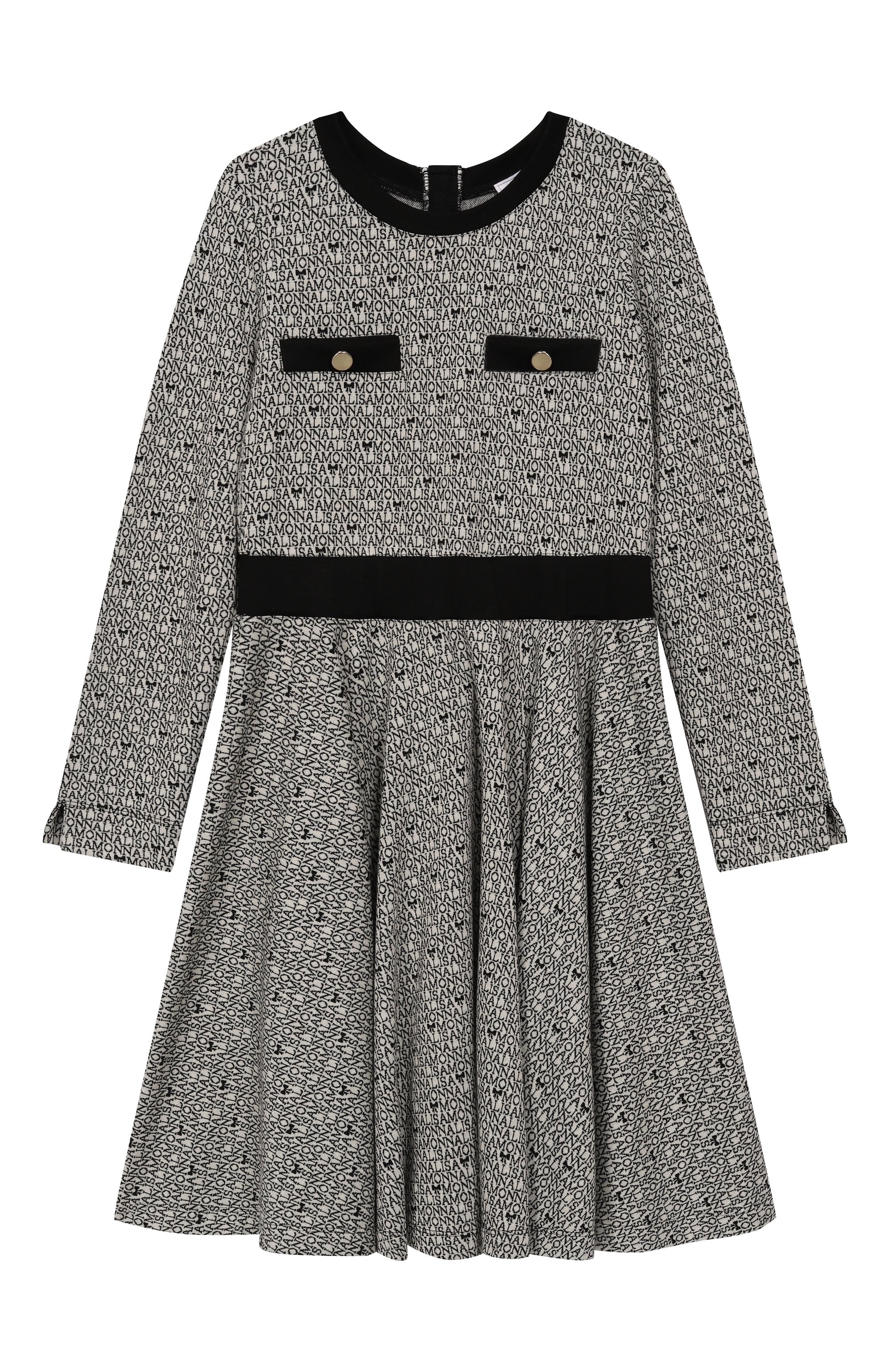 Платье MONNALISA черно-белого цвета по цене 32250 руб., арт. 17F904, фото 1 Платье MONNALISA, арт. 17F904, фото 1