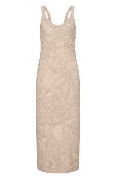 Женское платье изо льна и хлопка BRUNELLO CUCINELLI, арт. MDT771A92
