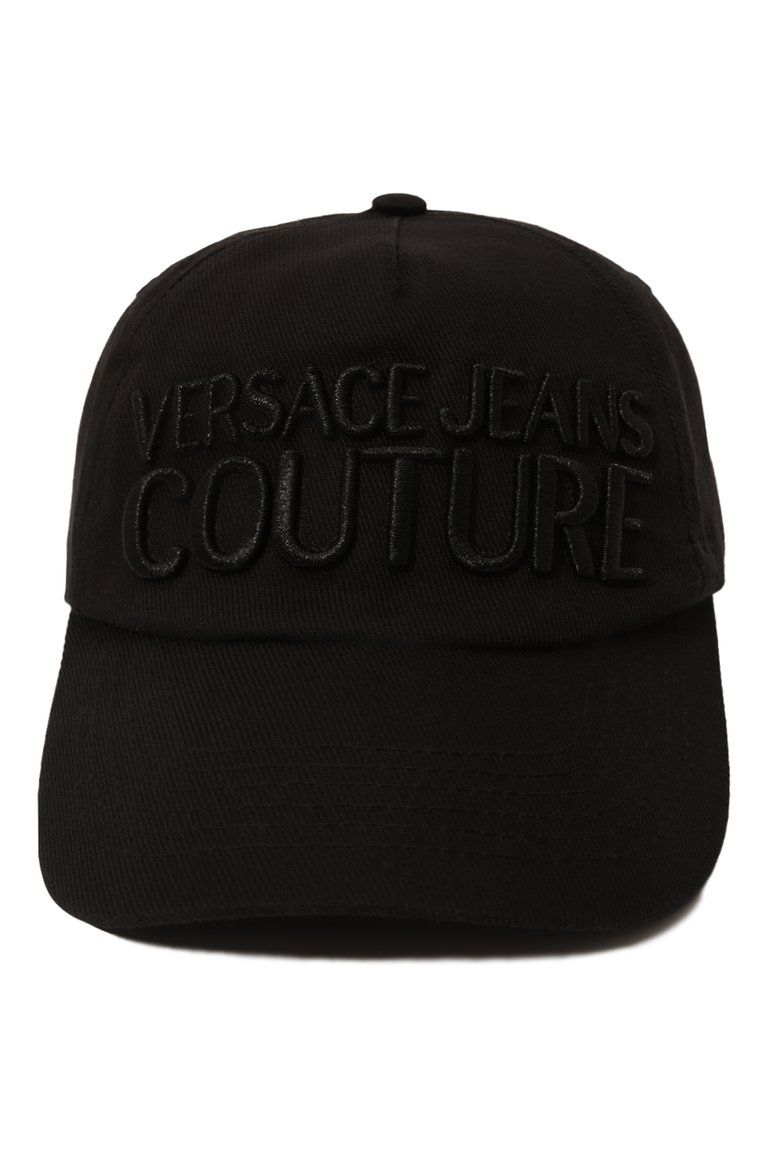 Женская хлопковая бейсболка VERSACE JEANS COUTURE черного цвета, арт. 74HAZK10/ZG010 | Фото 4 (Материал: Хлопок, Текстиль; Нос: Не проставлено; Материал сплава: Проставлено)