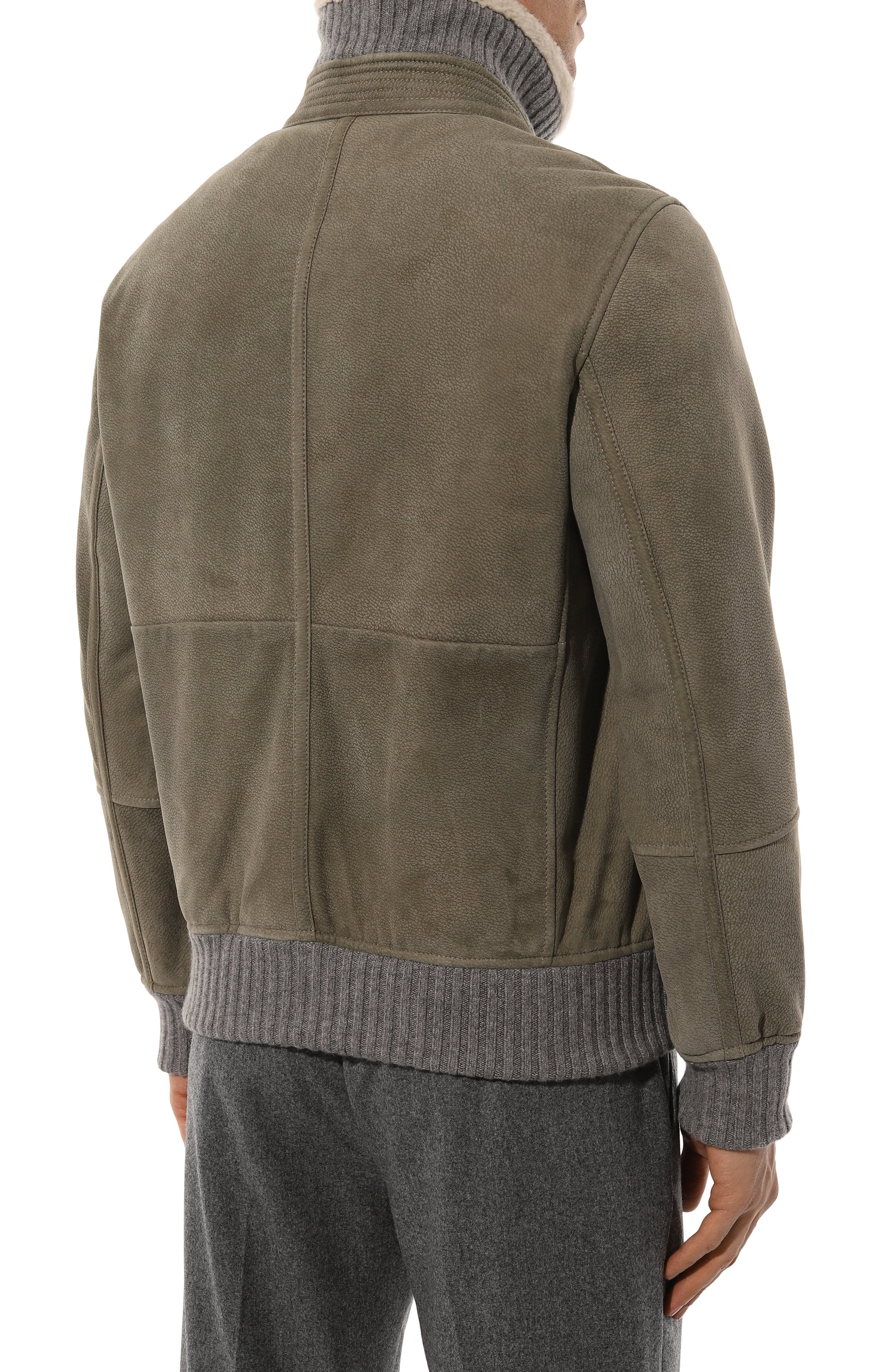 Дубленка из овчины BRUNELLO CUCINELLI хаки цвета по цене 924000 руб., арт. MPMTU1737, фото 8 Дубленка из овчины BRUNELLO CUCINELLI, арт. MPMTU1737, фото 8