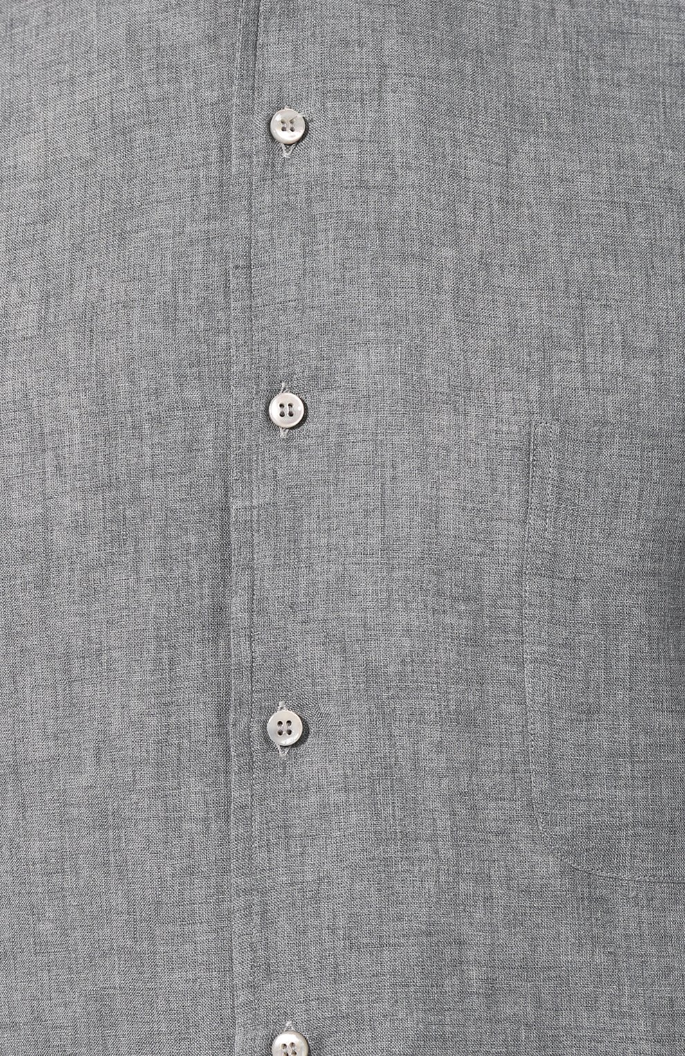 Льняная рубашка LORO PIANA серого цвета по цене 47500 руб., арт. FAF2545, фото 5 Льняная рубашка LORO PIANA, арт. FAF2545, фото 5