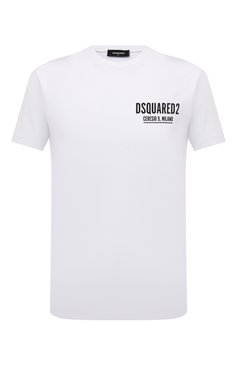 Мужская хлопковая футболка DSQUARED2 белого цвета, арт. S71GD1116/S23009 | Фото 1 (Рукава: Короткие; Длина (для топов): Стандартные; Принт: С принтом; Материал сплава: Проставлено; Материал внешний: Хлопок; Стили: Спорт-шик; Женское Кросс-КТ: Футболка-одежда; Драгоценные камни: Проставлено; Размерность: Маломерит)