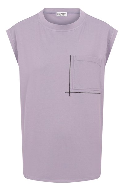 Женская хлопковая футболка BRUNELLO CUCINELLI, арт. M0T81HA830