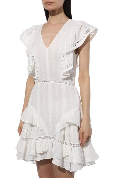 Платье из хлопка и вискозы ISABEL MARANT ETOILE белого цвета по цене 57550 руб., арт. R02126-22P037E/JAUDREY, фото 3 Платье из хлопка и вискозы ISABEL MARANT ETOILE, арт. R02126-22P037E/JAUDREY, фото 3