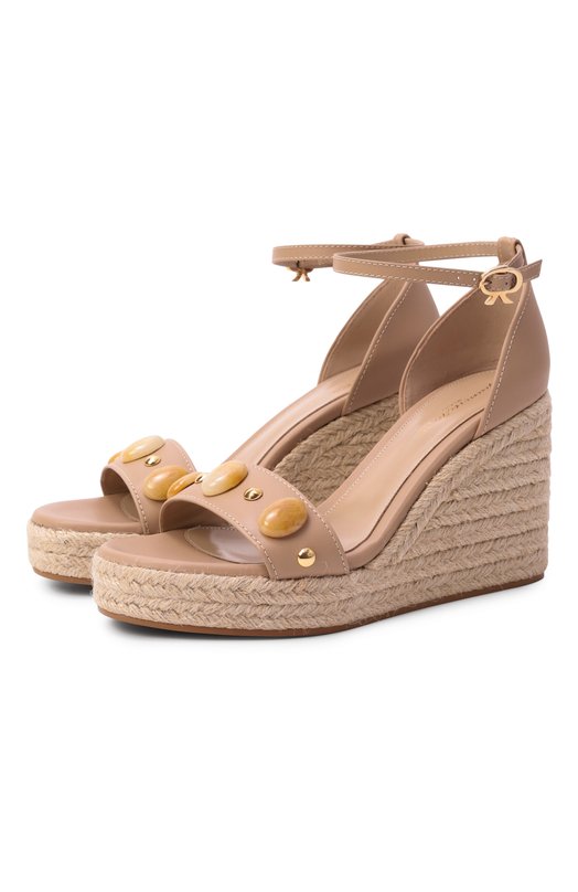 Кожаные босоножки Gianvito Rossi G61782.70RIC.CLNSAND Бежевый G61782.70RIC.CLNSAND