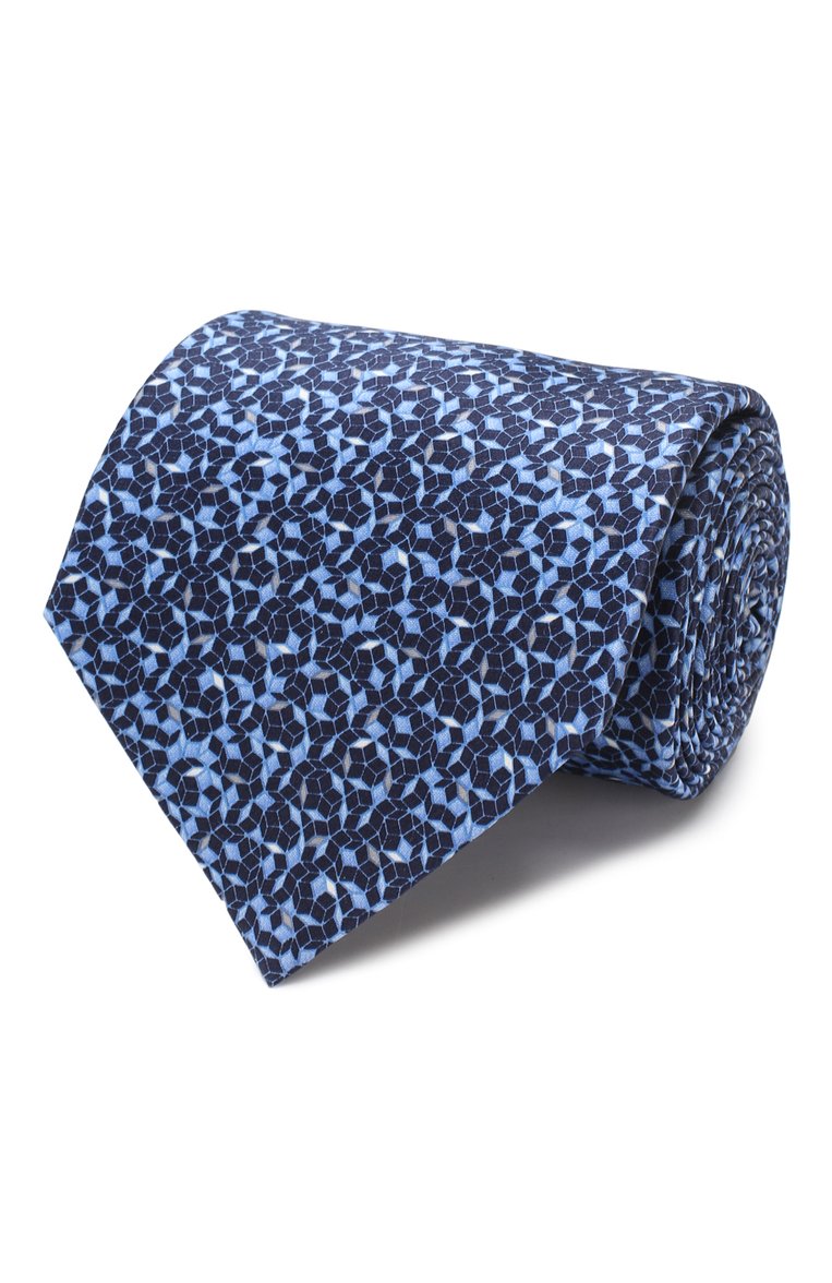 Мужской комплект из галстука и платка LANVIN темно-синего цвета, арт. 4156/TIE SET | Фото 1 (Материал: Текстиль, Шелк; Нос: Не проставлено)