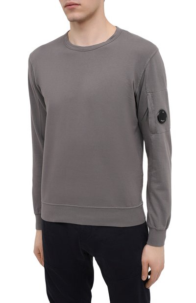 Хлопковый свитшот C.P. COMPANY темно-серого цвета по цене 14100 руб., арт. 10CMSS043A-002246G, фото 3 Хлопковый свитшот C.P. COMPANY, арт. 10CMSS043A-002246G, фото 3